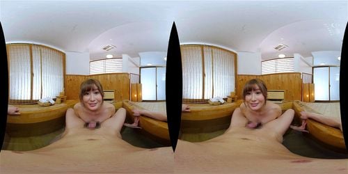 【ＶＲ・藤森里穂】エロ過ぎる愛人に痴女られ温泉不倫旅行！桃色の肌艶が鮮明に見える湯舟編！