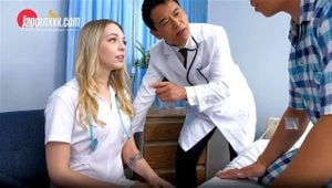 Beautiful Nurse and Doctor Cure Threesome in Crazy Hospital