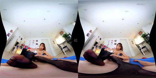 【HQVR】パンストモデルのオーディション会場で審査員を前にセクシーアピール♡審査員の変態な注文もエスカレート