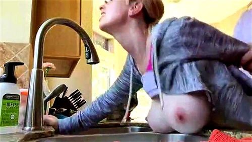 Watch Mature Bent Over The Sink In The Kitchen