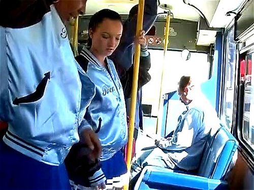 Japanese hottie banged in a public bus
