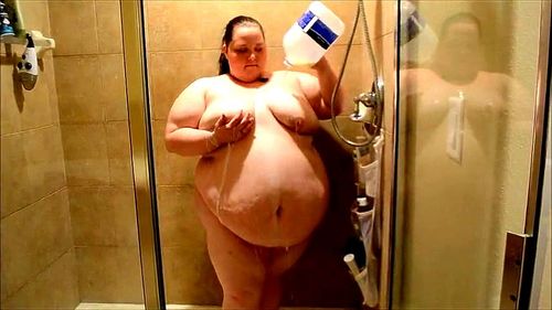 Drunk fat shower long hair