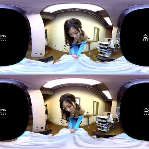 【VR】デカパイの谷間がセクシーな美容室のお姉さん！おっぱいを見せつけながらお客さんに迫る