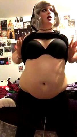 Emo girlfriend's night webcam striptease