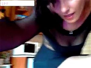 Hot golden-haired chick on livecam show