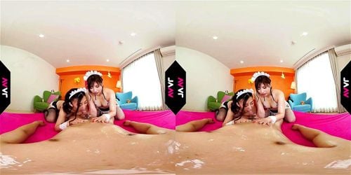 森川アンナ 共演 早川瑞希【VR】ローションを身体に垂らしてWキス＆WフェラTバックマンコを手マンさせアクメHなメイド！