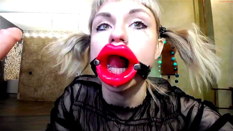 Dildo deepthroat mouthgagged russian blonde