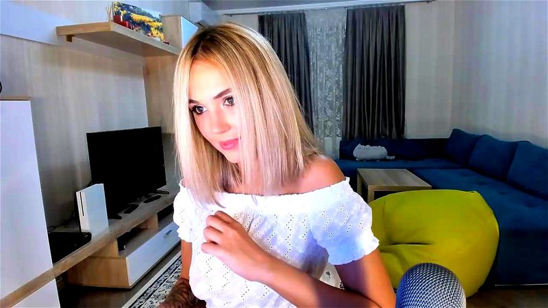 Beautiful young Russian blonde Pippalee teases on webcam