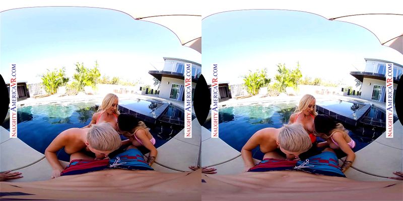 Naughty America Three hotties bang their friend's son in VR