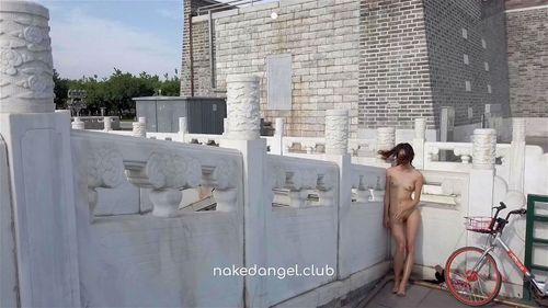 Watch Chinese Girl Walk Nude Old Monument Public Street Denstinon