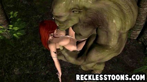Watch Giant Orc Fucks A Hot Petite Red Haired Elf In The Woods