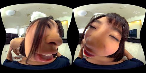 彩葉みおり 相澤ゆりな【VR】小さい舌でぺろぺろされてギンギンチンポを楽しそうに自ら挿入！色んな体位でおねだり大量発射