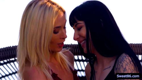 Watch Hot Babes Aiden And Goth Incrdible Outdoor Lesbian Sex Pussy