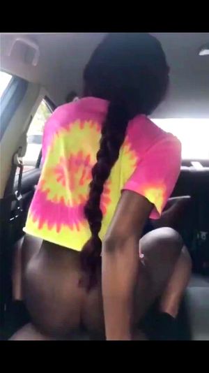 Ebony Masturbating The Car