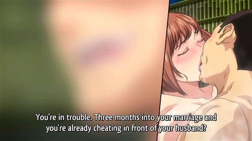 【エロアニメ】露天風呂で巨乳おっぱい揺らして他人チンポで喘ぎまくる美女♥