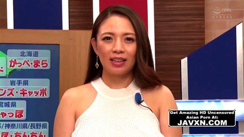 【淫語女子アナ】テレビ撮影中にチンポ犯されちゃうデカパイ女子アナ❕机の下では肉棒挿入❕