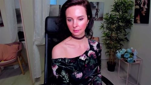 Beautiful Estonian brunette ViolaViolin teases in sexy dress 1/3