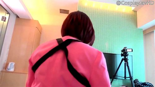 【男の娘】かわいいコスプレ娘はチ〇ポ付き女子!!アナルガン掘りする着衣SEX!!