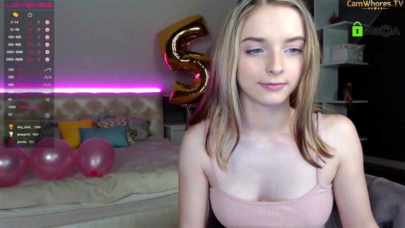 Russian blonde teen Adrykilly webcam strip